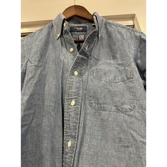 Kamakura Makers Men 38 S Blue Button Down Oxford Chambray Shirt Japan Denim Ivy - Picture 2 of 9